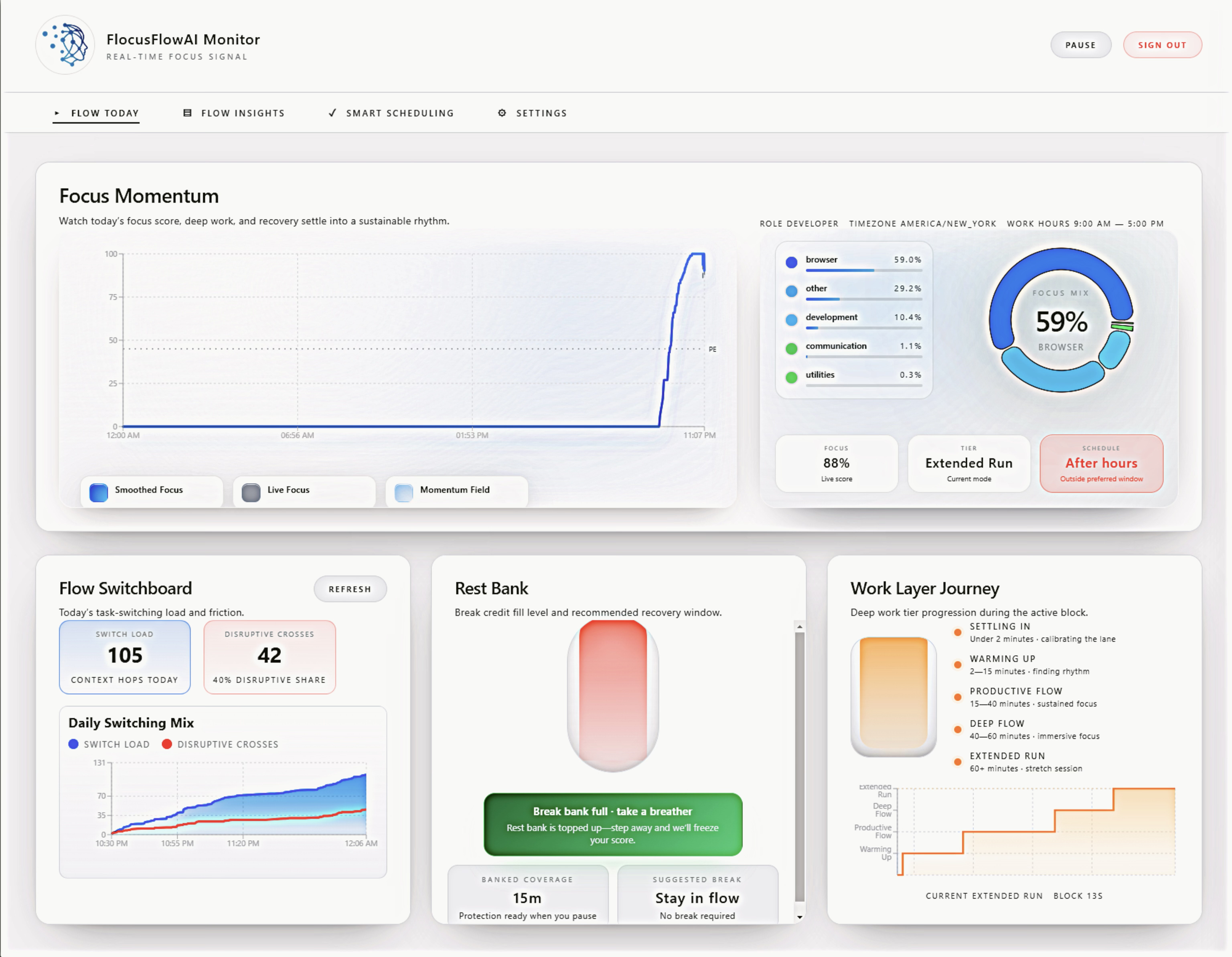 FocusFlowAI Monitor preview